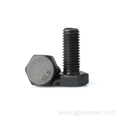 Full Threaded Black Zinc Hex Bolt